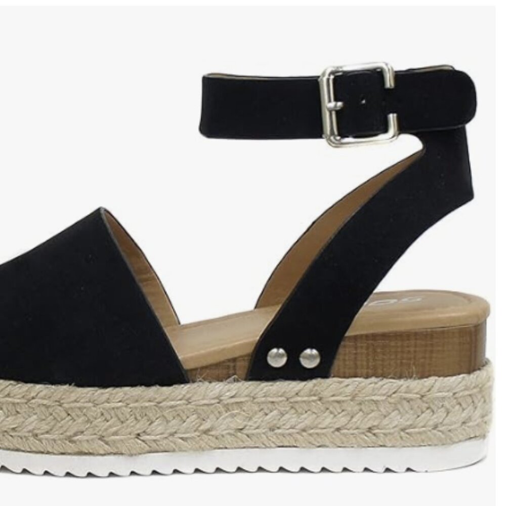 Soda Little Kids/Girls Topic-IIS Espadrille Flatform Wedge Open Toe Sandal Sz 2